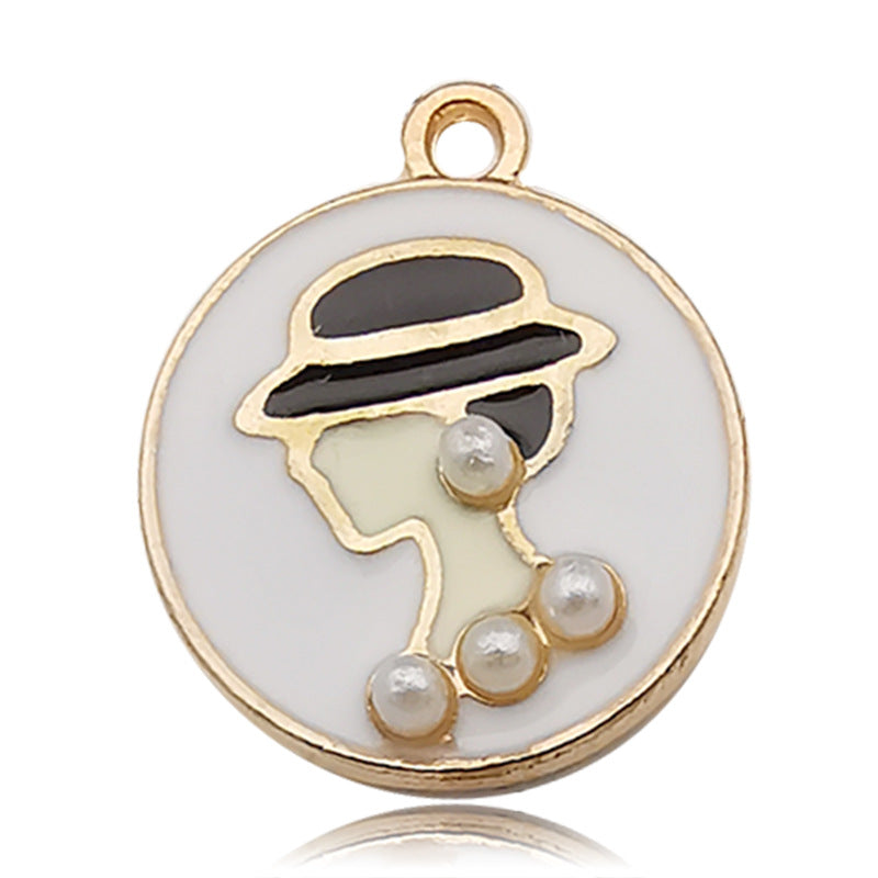 Wholesale Personalized Alloy Oil Dripping Pearl Eye Shadow Flower Perfume Bottle Diy Necklace Pendant Accessories